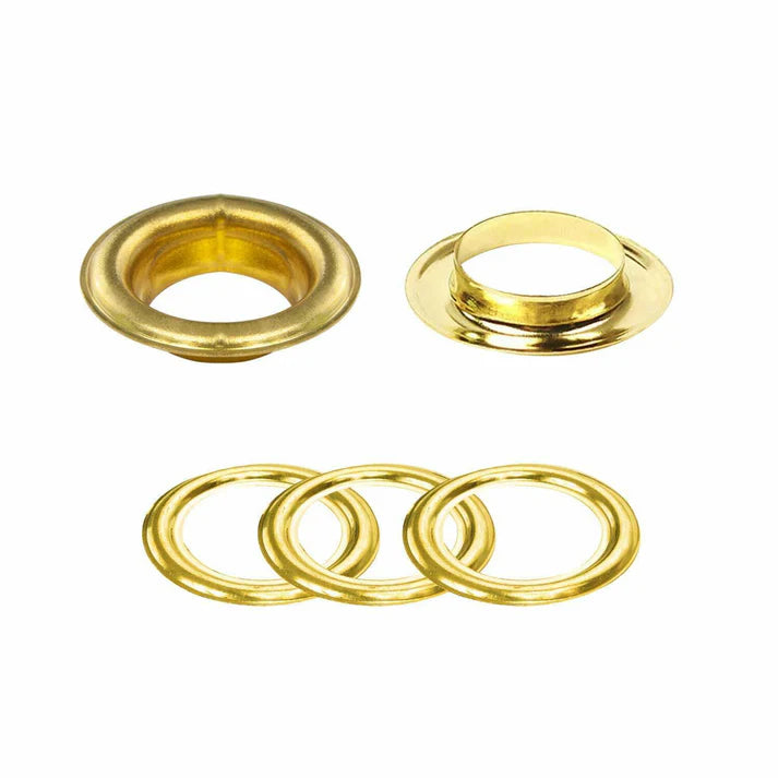 Self piercing brass eyelets 