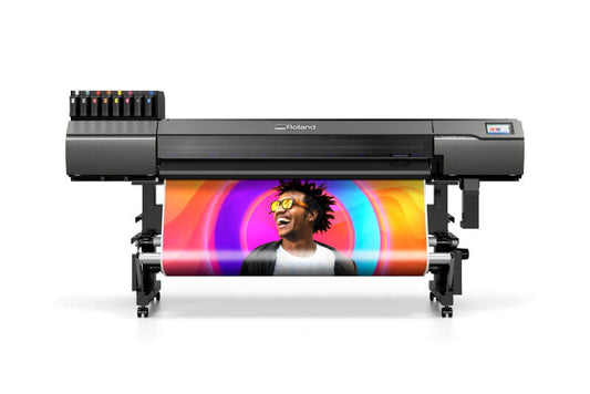 Picture of the Roland LG Series a UV print and cut wide format printer- printing onto vinyl -signmastersystems