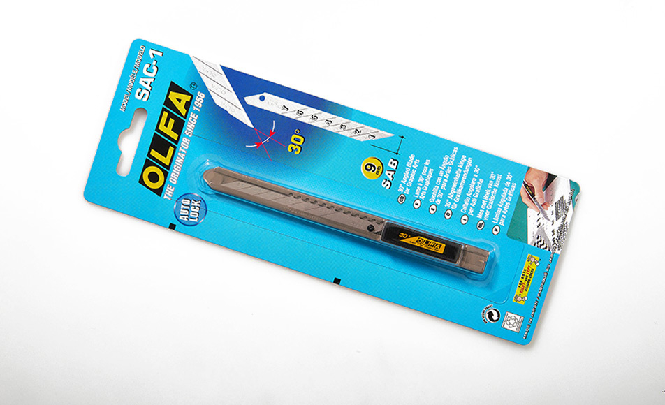 Olfa Slimline stainless steel 9mm graphics cutter SAC-1